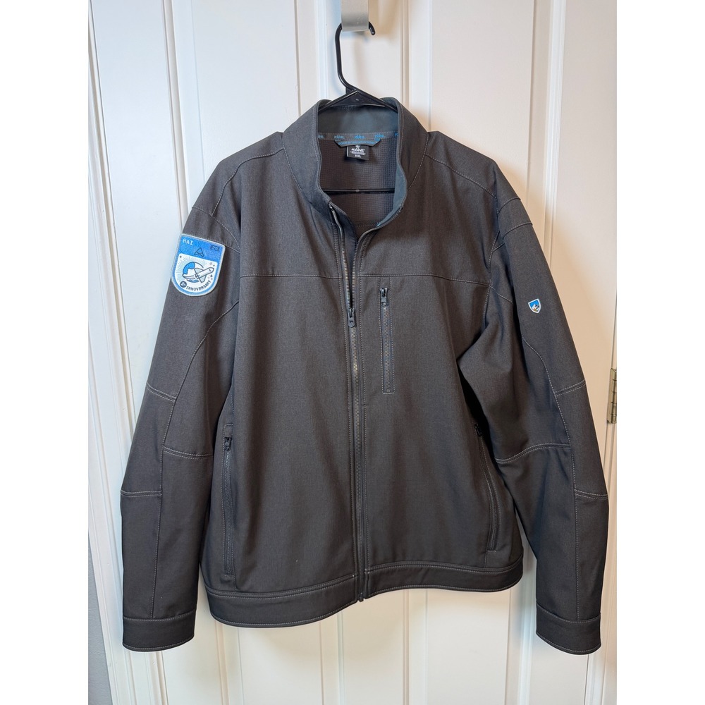 Kuhl Interceptr Jacket Mens XXL Charcoal Gray Full Zip Softshell HAI Patch Logo